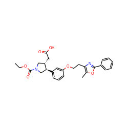 CCOC(=O)N1C[C@H](c2cccc(OCCc3nc(-c4ccccc4)oc3C)c2)[C@@H](CC(=O)O)C1 ZINC000209386149