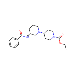 CCOC(=O)N1CCC(N2CCC[C@@H](NC(=O)c3ccccc3)C2)CC1 ZINC000068245535