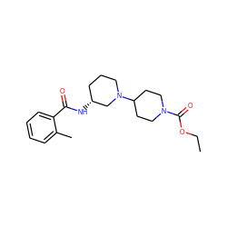 CCOC(=O)N1CCC(N2CCC[C@@H](NC(=O)c3ccccc3C)C2)CC1 ZINC000068245534