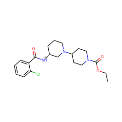 CCOC(=O)N1CCC(N2CCC[C@@H](NC(=O)c3ccccc3Cl)C2)CC1 ZINC000073196423