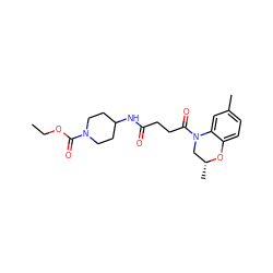 CCOC(=O)N1CCC(NC(=O)CCC(=O)N2C[C@@H](C)Oc3ccc(C)cc32)CC1 ZINC000002960603