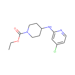 CCOC(=O)N1CCC(Nc2cc(Cl)ccn2)CC1 ZINC000039187978