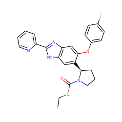 CCOC(=O)N1CCC[C@@H]1c1cc2[nH]c(-c3ccccn3)nc2cc1Oc1ccc(F)cc1 ZINC000043015752