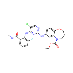 CCOC(=O)N1CCCOc2ccc(Nc3ncc(Cl)c(Nc4c(F)cccc4C(=O)NC)n3)cc21 ZINC000066251671