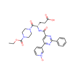 CCOC(=O)N1CCN(C(=O)[C@H](CCC(=O)O)NC(=O)c2cc(-c3ccc[n+]([O-])c3)nc(-c3ccccc3)n2)CC1 ZINC000168095108