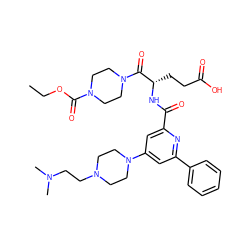 CCOC(=O)N1CCN(C(=O)[C@H](CCC(=O)O)NC(=O)c2cc(N3CCN(CCN(C)C)CC3)cc(-c3ccccc3)n2)CC1 ZINC000042965479