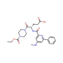 CCOC(=O)N1CCN(C(=O)[C@H](CCC(=O)O)NC(=O)c2cc(NC)cc(-c3ccccc3)n2)CC1 ZINC000043023848