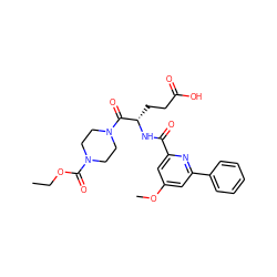 CCOC(=O)N1CCN(C(=O)[C@H](CCC(=O)O)NC(=O)c2cc(OC)cc(-c3ccccc3)n2)CC1 ZINC000043078967