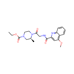 CCOC(=O)N1CCN(C(=O)CNC(=O)c2cc(OC)c3ccccc3n2)[C@@H](C)C1 ZINC000141700194