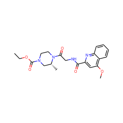 CCOC(=O)N1CCN(C(=O)CNC(=O)c2cc(OC)c3ccccc3n2)[C@H](C)C1 ZINC000141700341