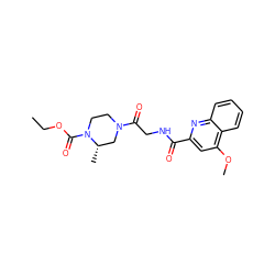 CCOC(=O)N1CCN(C(=O)CNC(=O)c2cc(OC)c3ccccc3n2)C[C@@H]1C ZINC000143776574