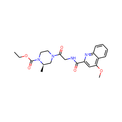 CCOC(=O)N1CCN(C(=O)CNC(=O)c2cc(OC)c3ccccc3n2)C[C@H]1C ZINC000143776780