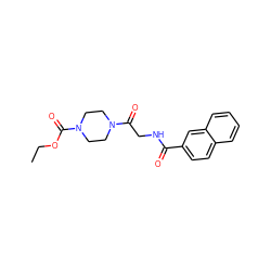 CCOC(=O)N1CCN(C(=O)CNC(=O)c2ccc3ccccc3c2)CC1 ZINC000012589589