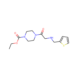 CCOC(=O)N1CCN(C(=O)CNCc2cccs2)CC1 ZINC000008577903