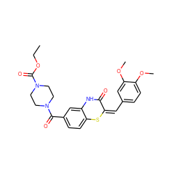 CCOC(=O)N1CCN(C(=O)c2ccc3c(c2)NC(=O)/C(=C\c2ccc(OC)c(OC)c2)S3)CC1 ZINC000015936777