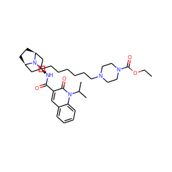 CCOC(=O)N1CCN(CCCCCCCN2[C@H]3CC[C@@H]2C[C@H](NC(=O)c2cc4ccccc4n(C(C)C)c2=O)C3)CC1 ZINC000102172977