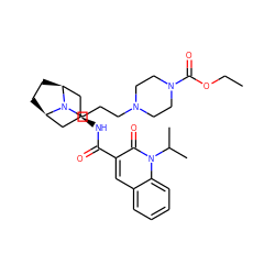 CCOC(=O)N1CCN(CCCN2[C@H]3CC[C@@H]2C[C@H](NC(=O)c2cc4ccccc4n(C(C)C)c2=O)C3)CC1 ZINC000102912574