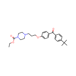 CCOC(=O)N1CCN(CCCOc2ccc(C(=O)c3ccc(C(C)(C)C)cc3)cc2)CC1 ZINC000013444717