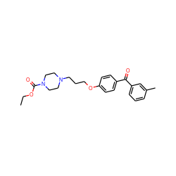 CCOC(=O)N1CCN(CCCOc2ccc(C(=O)c3cccc(C)c3)cc2)CC1 ZINC000013444720