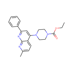 CCOC(=O)N1CCN(c2cc(-c3ccccc3)nc3nc(C)ccc23)CC1 ZINC000013579515