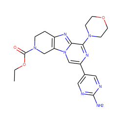 CCOC(=O)N1CCc2nc3c(N4CCOCC4)nc(-c4cnc(N)nc4)cn3c2C1 ZINC000116196952