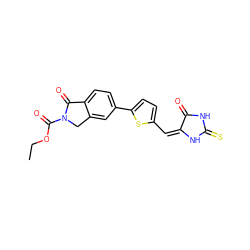 CCOC(=O)N1Cc2cc(-c3ccc(/C=C4/NC(=S)NC4=O)s3)ccc2C1=O ZINC000103234914