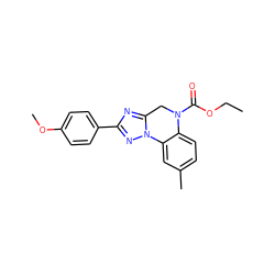 CCOC(=O)N1Cc2nc(-c3ccc(OC)cc3)nn2-c2cc(C)ccc21 ZINC000299839136