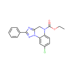 CCOC(=O)N1Cc2nc(-c3ccccc3)nn2-c2cc(Cl)ccc21 ZINC000299831884