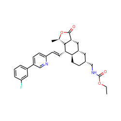 CCOC(=O)NC[C@@H]1CC[C@@H]2[C@@H](C1)C[C@H]1C(=O)O[C@H](C)[C@H]1[C@H]2/C=C/c1ccc(-c2cccc(F)c2)cn1 ZINC000103244802