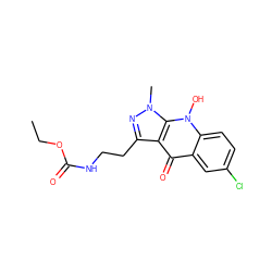 CCOC(=O)NCCc1nn(C)c2c1c(=O)c1cc(Cl)ccc1n2O ZINC000014959925