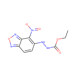 CCOC(=O)NNc1ccc2nonc2c1[N+](=O)[O-] ZINC000004131818