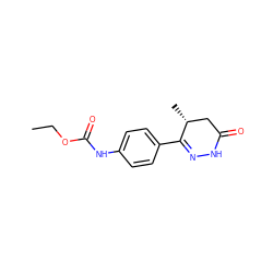 CCOC(=O)Nc1ccc(C2=NNC(=O)C[C@H]2C)cc1 ZINC000013587286