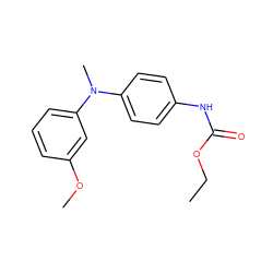 CCOC(=O)Nc1ccc(N(C)c2cccc(OC)c2)cc1 ZINC000025974848