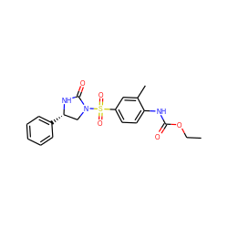 CCOC(=O)Nc1ccc(S(=O)(=O)N2C[C@H](c3ccccc3)NC2=O)cc1C ZINC000028462625