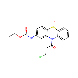 CCOC(=O)Nc1ccc2c(c1)N(C(=O)CCCl)c1ccccc1[S@@+]2[O-] ZINC000004973964