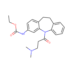 CCOC(=O)Nc1ccc2c(c1)N(C(=O)CCN(C)C)c1ccccc1CC2 ZINC000000667863