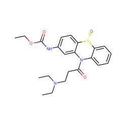 CCOC(=O)Nc1ccc2c(c1)N(C(=O)CCN(CC)CC)c1ccccc1[S@@+]2[O-] ZINC000013154571