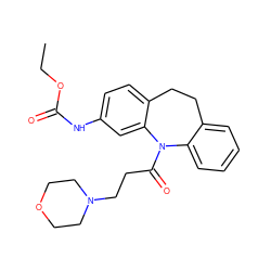 CCOC(=O)Nc1ccc2c(c1)N(C(=O)CCN1CCOCC1)c1ccccc1CC2 ZINC000019338452