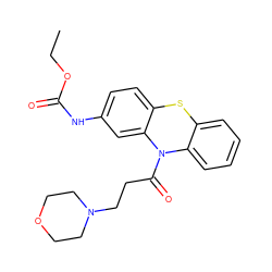 CCOC(=O)Nc1ccc2c(c1)N(C(=O)CCN1CCOCC1)c1ccccc1S2 ZINC000019340795