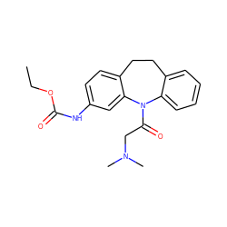 CCOC(=O)Nc1ccc2c(c1)N(C(=O)CN(C)C)c1ccccc1CC2 ZINC000000538471