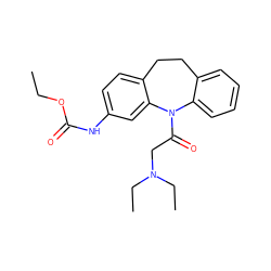 CCOC(=O)Nc1ccc2c(c1)N(C(=O)CN(CC)CC)c1ccccc1CC2 ZINC000000599600