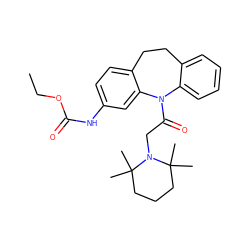 CCOC(=O)Nc1ccc2c(c1)N(C(=O)CN1C(C)(C)CCCC1(C)C)c1ccccc1CC2 ZINC000653701050