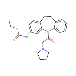 CCOC(=O)Nc1ccc2c(c1)N(C(=O)CN1CCCC1)c1ccccc1CC2 ZINC000653813178