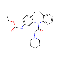 CCOC(=O)Nc1ccc2c(c1)N(C(=O)CN1CCCCC1)c1ccccc1CC2 ZINC000000869972