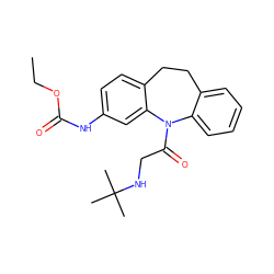 CCOC(=O)Nc1ccc2c(c1)N(C(=O)CNC(C)(C)C)c1ccccc1CC2 ZINC000004728853