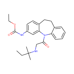 CCOC(=O)Nc1ccc2c(c1)N(C(=O)CNC(C)(C)CC)c1ccccc1CC2 ZINC000653795168