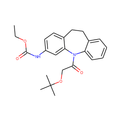 CCOC(=O)Nc1ccc2c(c1)N(C(=O)COC(C)(C)C)c1ccccc1CC2 ZINC000653795077