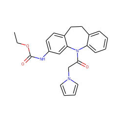 CCOC(=O)Nc1ccc2c(c1)N(C(=O)Cn1cccc1)c1ccccc1CC2 ZINC000653795153