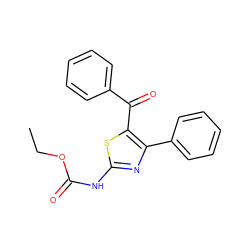 CCOC(=O)Nc1nc(-c2ccccc2)c(C(=O)c2ccccc2)s1 ZINC000004671129