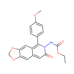 CCOC(=O)Nn1c(-c2ccc(OC)cc2)c2cc3c(cc2cc1=O)OCO3 ZINC000045349977